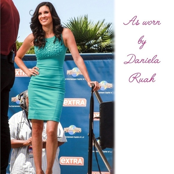 Marciano Cocktail Dress Sheath Special Occasion Faux Turquoise Bodice XS-S Fancy - Picture 5 of 15